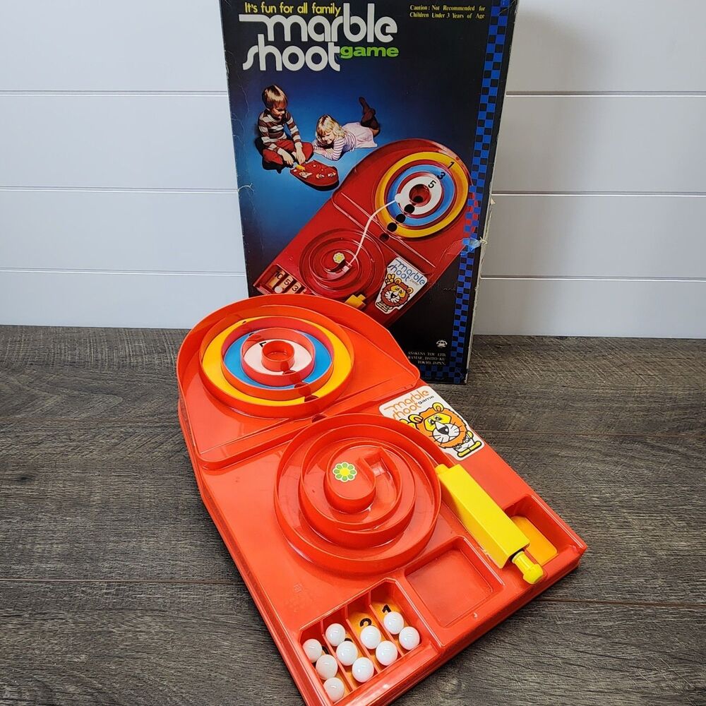 Vintage Asakusa Marble Shoot Game Japan 1973  Original Box Complete Rare